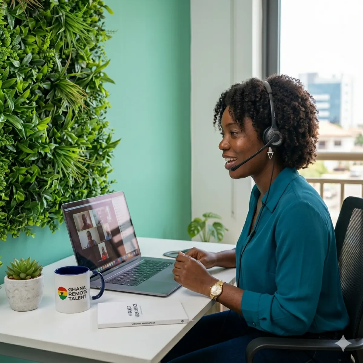 Kwanect customer support specialist working remotely from Accra